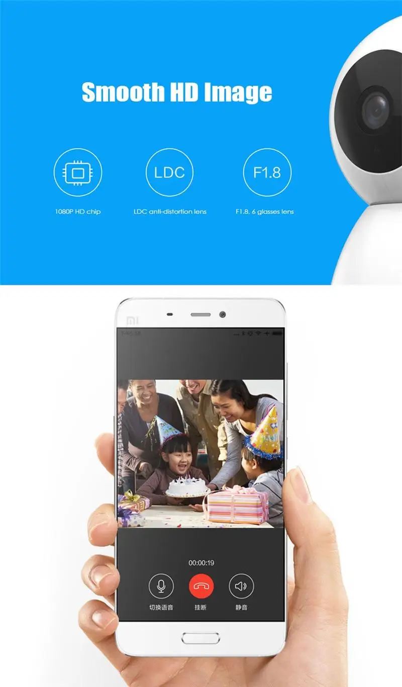 Xiaomi MiJia 1080 P, 360 градусов, домашняя панорамная WiFi камера, обнаружение движения, ночное видение, ИК-фильтр, 4-кратный зум