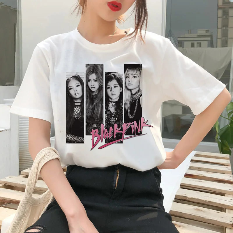 4025 Blackpink Kill This Love Футболка Harajuku LISA JISOO JENNIE ROSE 90s мультяшная футболка женская модная футболка женская футболка Ullzang - Цвет: 4025