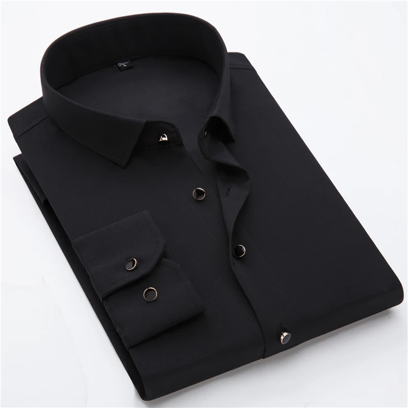 2018 Autumn New style business shirts men casual fashion Pure color long sleeved men's high quality shirt | Мужская одежда
