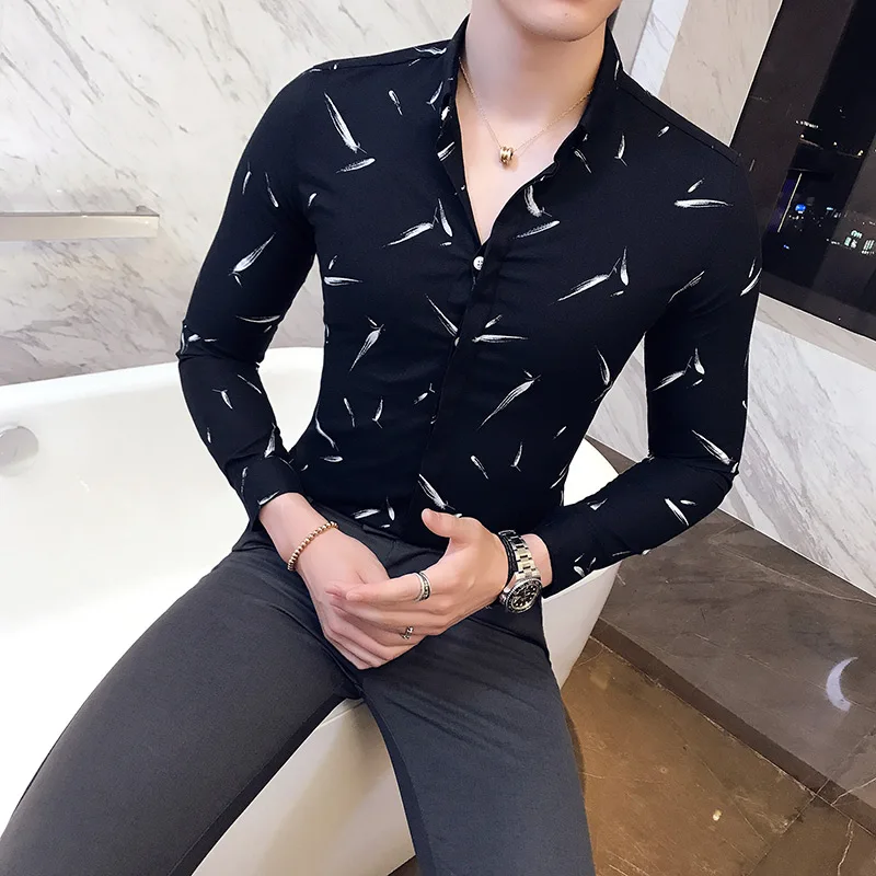 Мужская рубашка с длинными рукавами новая коллекция 2017 года осенне-зимняя