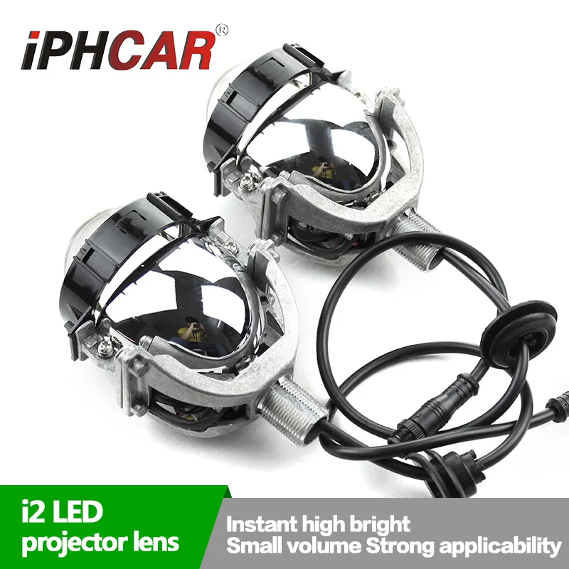 IPHCAR автомобильный Стайлинг супер яркий светодиодный объектив проектора с белым светодиодный Ангел Halo Высокий Низкий Луч Bi светодиодный объектив фары