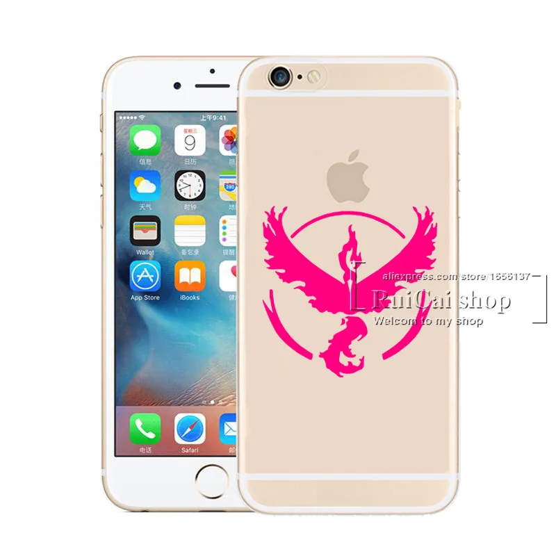 Силиконовый чехол с принтом Pokemons go game Team Valor Mystic Instinct мягкий из ТПУ кристаллами