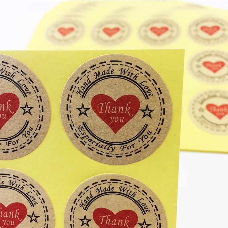 100 шт. экологически чистые наклейки Thank you в форме сердца | Канцтовары для офиса и