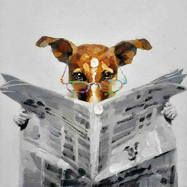 

100% Handpainted Modern New Wall Art For Home Decorations New Mr. Dog Pictures on Canvas Oil Paintings As Best Gift High Quality
