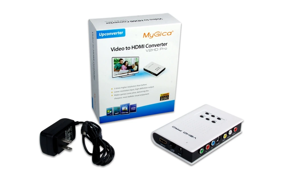 Mygica V2HD видео AV YPbPr в HDMI конвертер повышающий преобразователь 1080P компонентный Композитный S-Video в HDMI