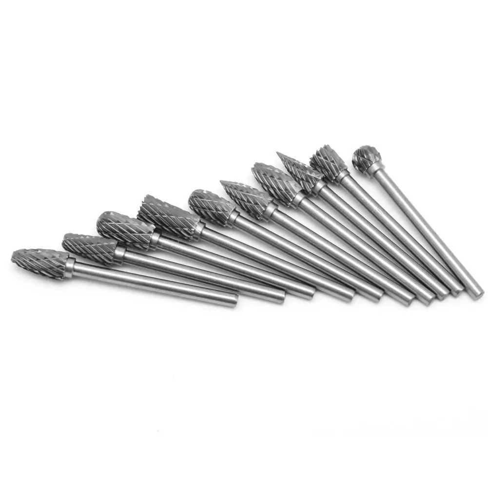 10x 3mm 1/8 Tungstens Carbide Burrs Rotary Cutter Durables CNC Engraving Kits | Инструменты