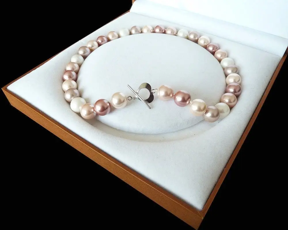 Редкие огромные 12 мм подлинное Южное море белый розовый фиолетовый ракушка