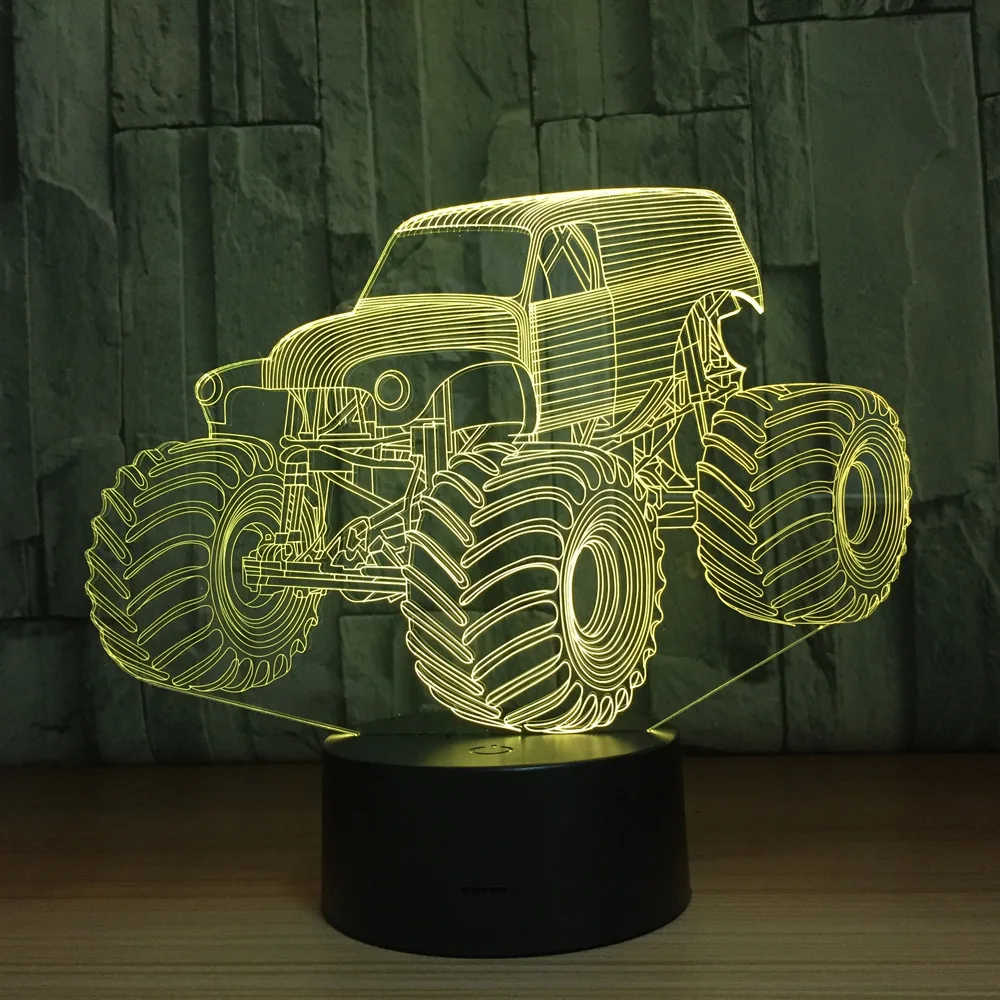 3D Colors Lamp Car Truck Shape Auto Hologram Home Illumination Bedroom Decor Desk Table Best New Year Gift Cool Light | Лампы и