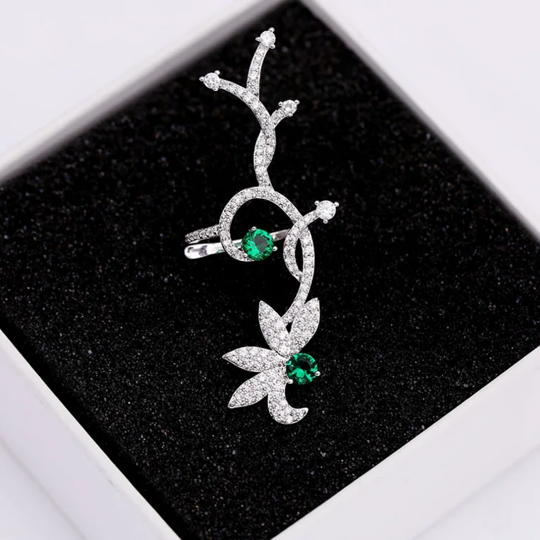 RAKOL ladies fashion mint green zircon flower-shaped personality ear clip temperament girls party dress accessories RE80189 | Украшения и