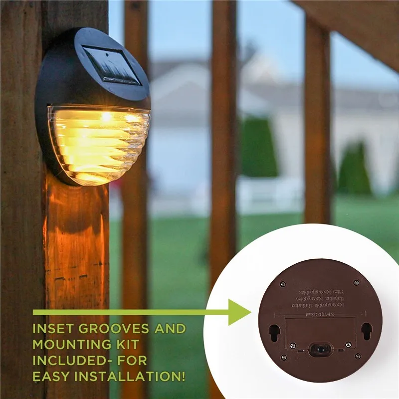 Автоматически светодиодный солнечный свет теплый белый забор настенное