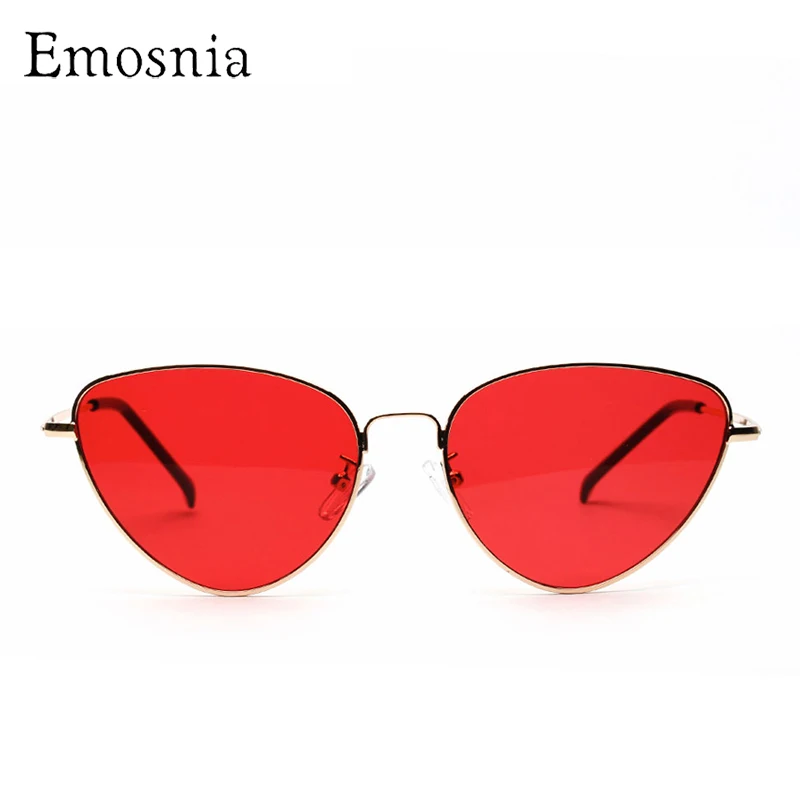 Фото Женские солнцезащитные очки Emosnia Cat Eye винтажные брендовые дизайнерские красного