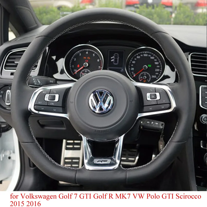 Черный кожаный чехол для Volkswagen Golf 7 GTI R MK7 VW Polo Scirocco 2015 2016 | Автомобили и мотоциклы