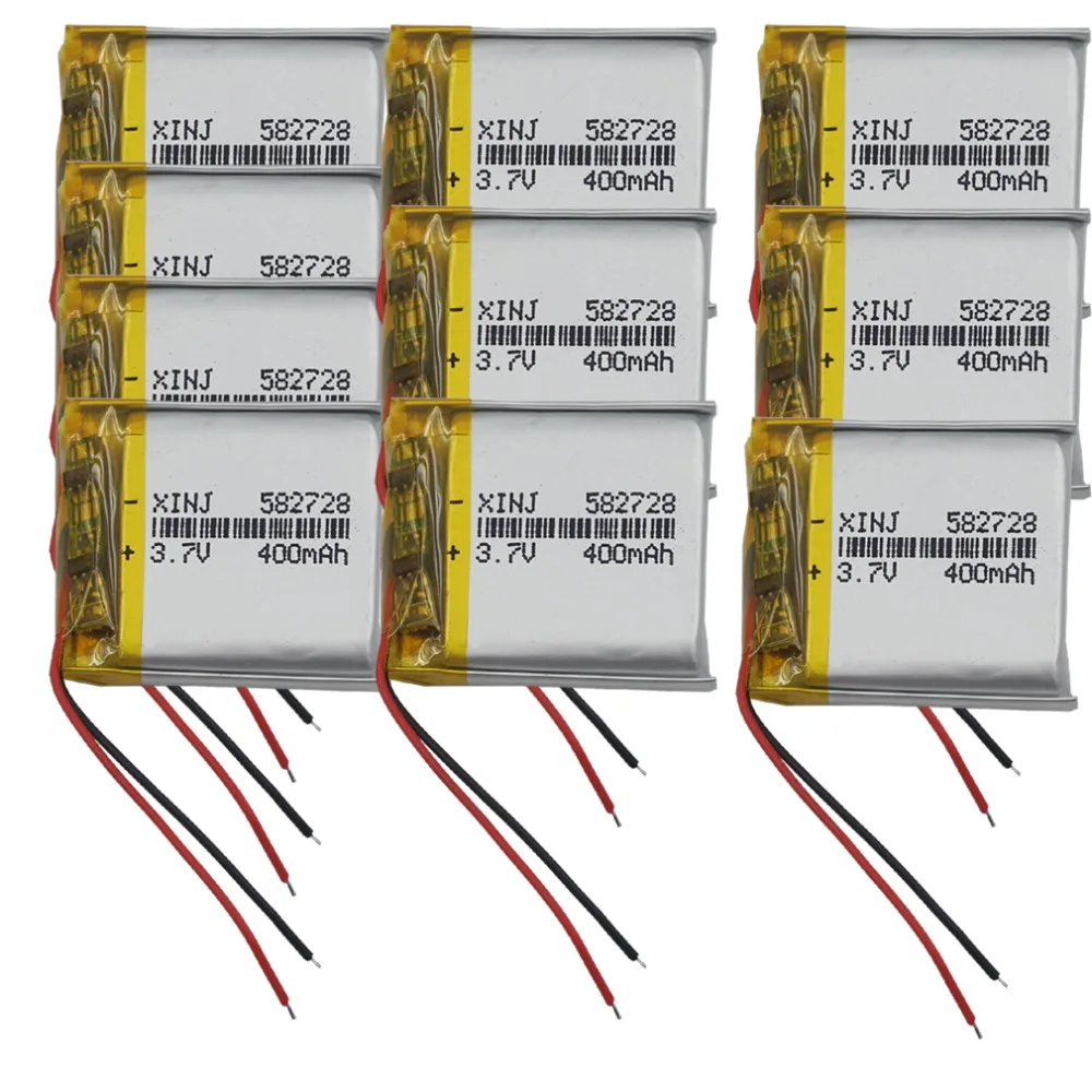 XINJ 3,7 V 400 mAh литий-полимерный аккумулятор Li ion li-po cell 582728 для MP4 Электронная книга для вождения телефонных часов планшетный ПК