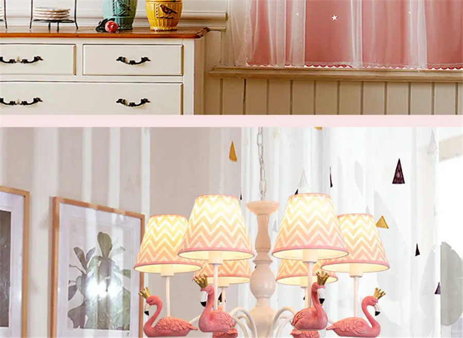 Baby pink дома деко Фламинго большой люстры для гостиной детские дети висячие светильники детская спальня лампа