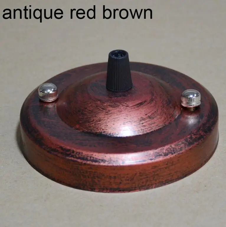 red brown color 2 шт./лот, Потолочная Роза, антикварная лампочка эдисона, розетка, лофт, винтажный Ретро светильник, розетка, металлический держатель для лампы, круглая форма, металл - Цвет: red brown color