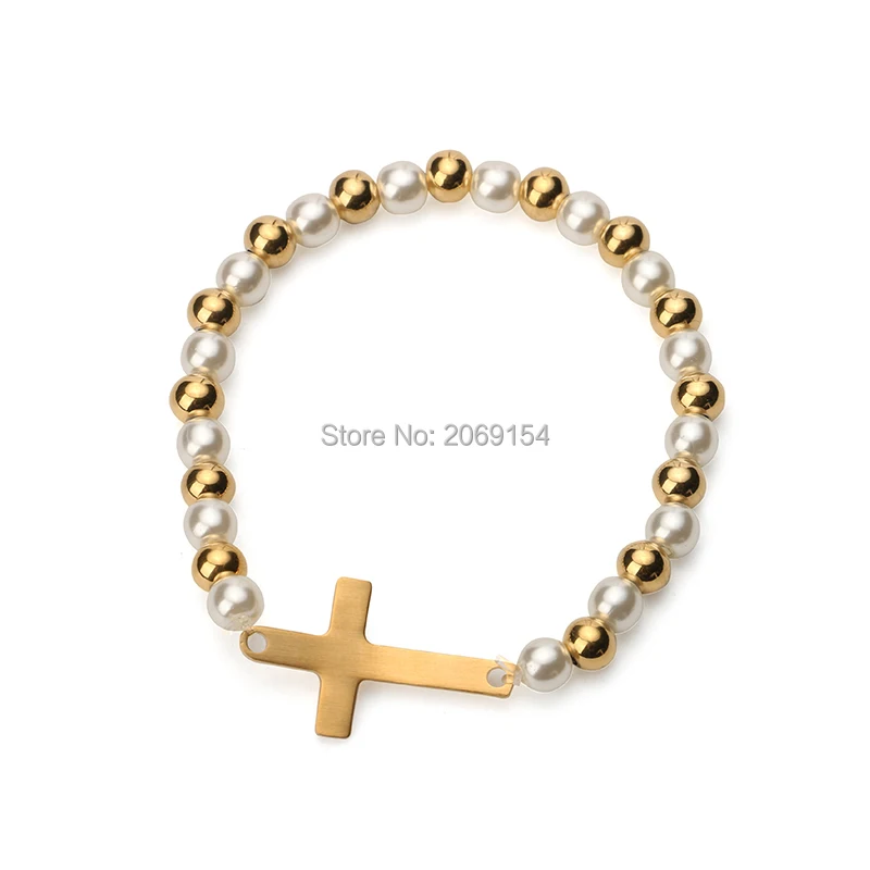 

Women Bracelet Gold Fashion Jewelry Vintage Crosss Fine Bracelet &Bangle Stainless Steel Link Chain Titanium Trendy Bangle