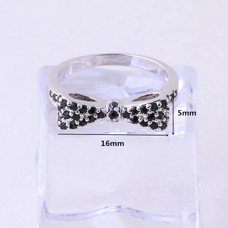 Любовный монолог отличный Штабелируемый минималистичный бант серебряный цвет