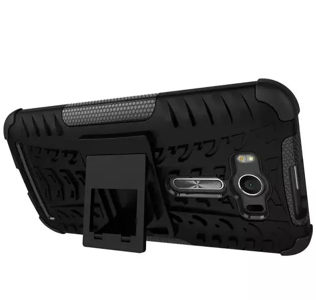 Heavy Duty Armor Shock proof Hybird Hard Rugged Rubber Case Stand Cover Skin For ASUS ZenFone 2 Laser ZE500KL (8 Colors) |