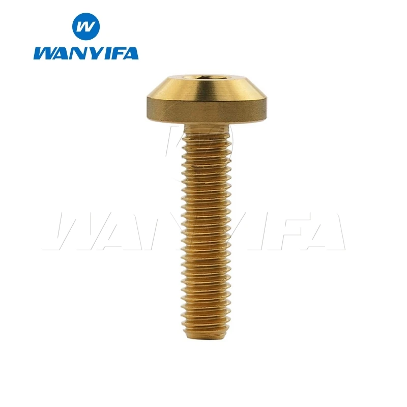 Gold M8X25 Ваньифа Винт С Титановым болтом M8x15 20 25 30 35 40 мм плоской верхней головкой зонта для велосипедного тормоза - Цвет: Gold M8X25