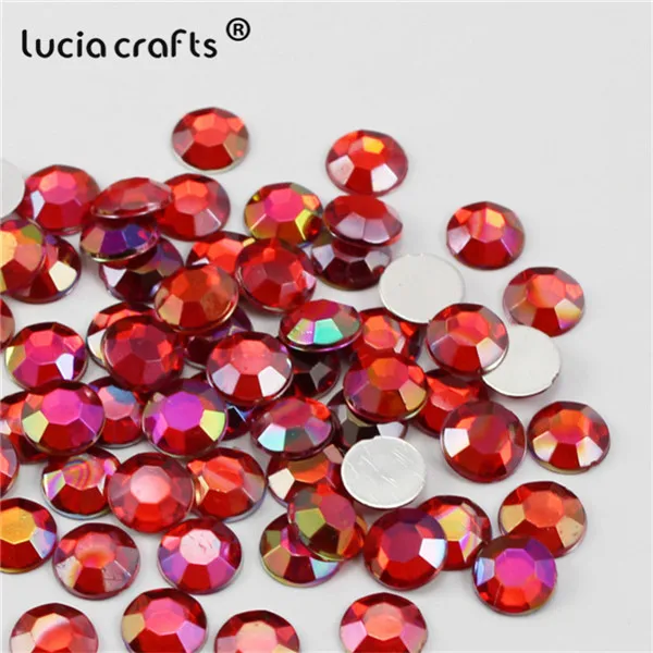 Jelly red 100pcs Lucia crafts 100 шт/200 шт 8 мм ss40 разноцветный вариант акриловые радужные Стразы Самоцветы DIY аксессуары материалы D1206 - Цвет: Jelly red 100pcs