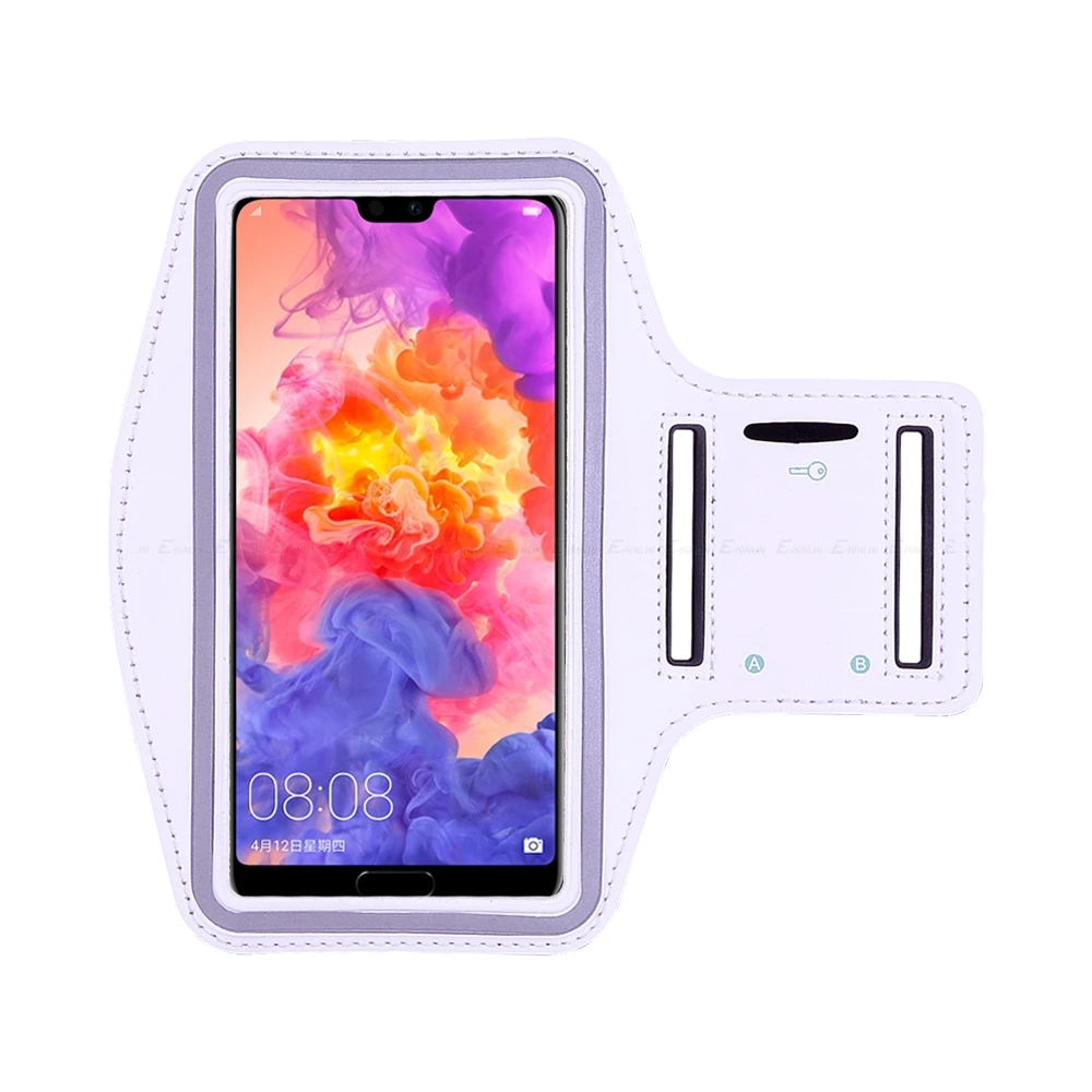 Белый Спортивный чехол для бега, нарукавная Повязка для телефона HuaWei P30 P20 Nova 3 3i Honor View mate 30 20 X RS 10 9 P Smart Plus Z Pro Lite - Цвет: Белый