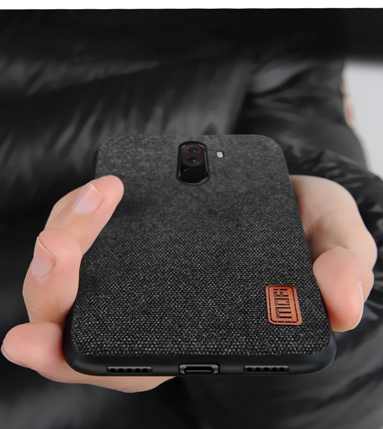 Чехол Pocophone F1, чехол MOFI для xiaomi Pocophone F1, тканевый чехол poco F1, глобальный силиконовый чехол с кромкой, полный Чехол, матовый чехол