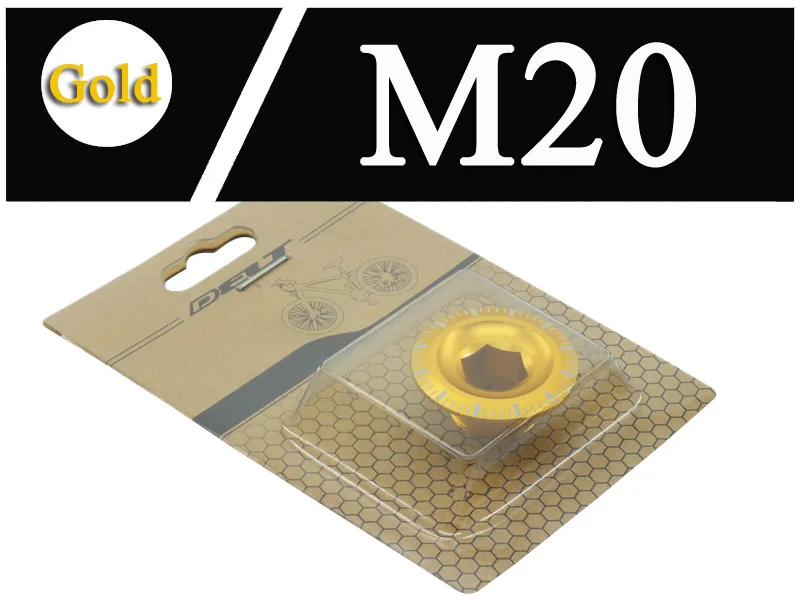 Gold M20 MTB дорожный горный велосипед Крынка на звездочку Болт колпачок для гайки и винта для Shimano 1x M15 M18 M20 фиксирующий кривошипный болт велосипедная цепь - Цвет: Gold M20