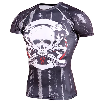 style F Бразильские футболки jiu jitsu Рашгард MMA Мужские дышащие футболки с коротким рукавом Bjj боксерские майки Муай Тай Фитнес Топ для кроссфита - Цвет: style F
