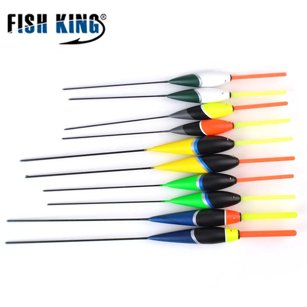FISH KING 10 шт./лот, рыболовные снасти для ловли карпа, поплавок для подледной рыбалки, набор, светильник, палка, смешанный размер, цвет, буй, Boia, поплавки, аксессуары