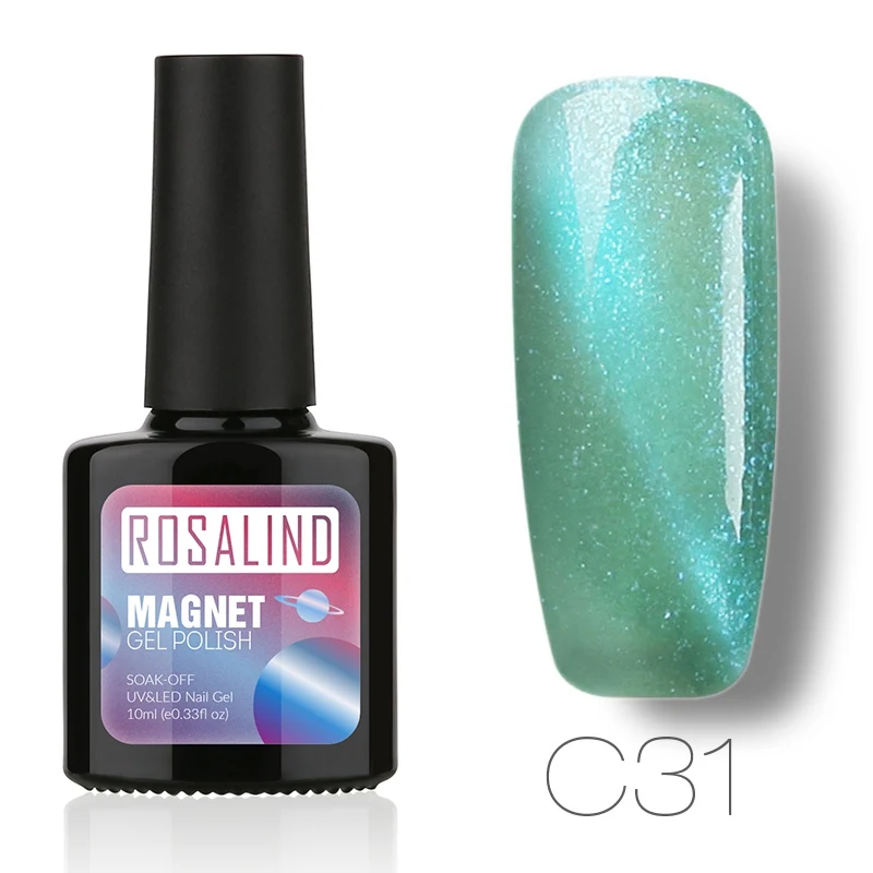 C31 ROSALIND гель 1S P+ черная бутылка 10 мл кошачий глаз магнит C31-60 гель лак для ногтей УФ светодиодный Полупостоянный гель лак - Цвет: C31