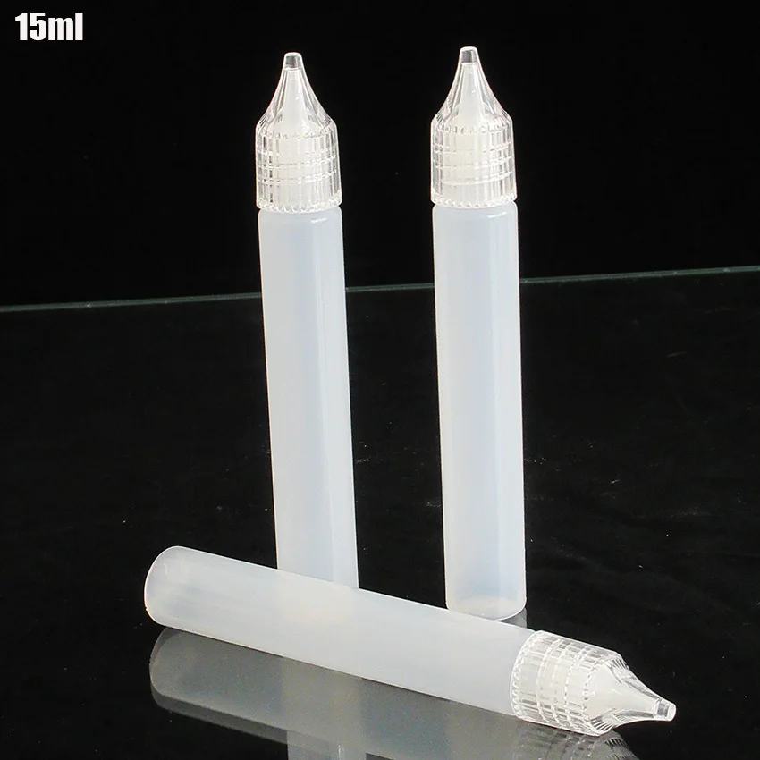 5 шт. пустая пластиковая бутылка 15 мл флакон с пипеткой иглой упаковка для