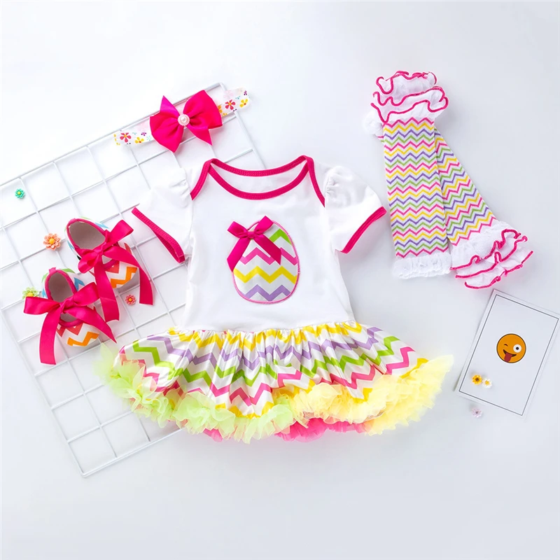 4 шт. детское хлопковое платье с бантом кружевом |