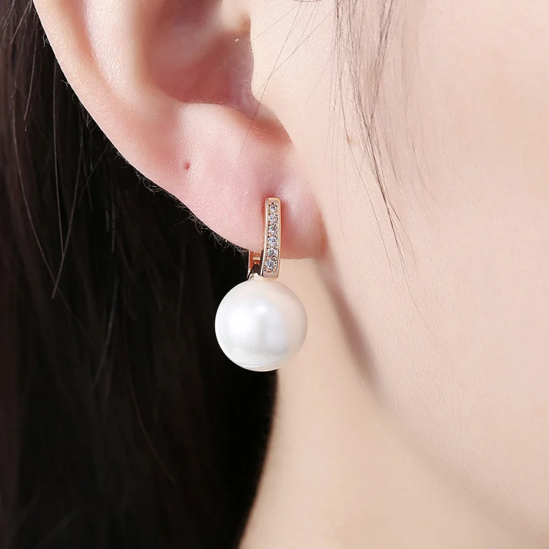 

Garilina White Pearl Drop earrings for women fashion Cute jewelry E2095