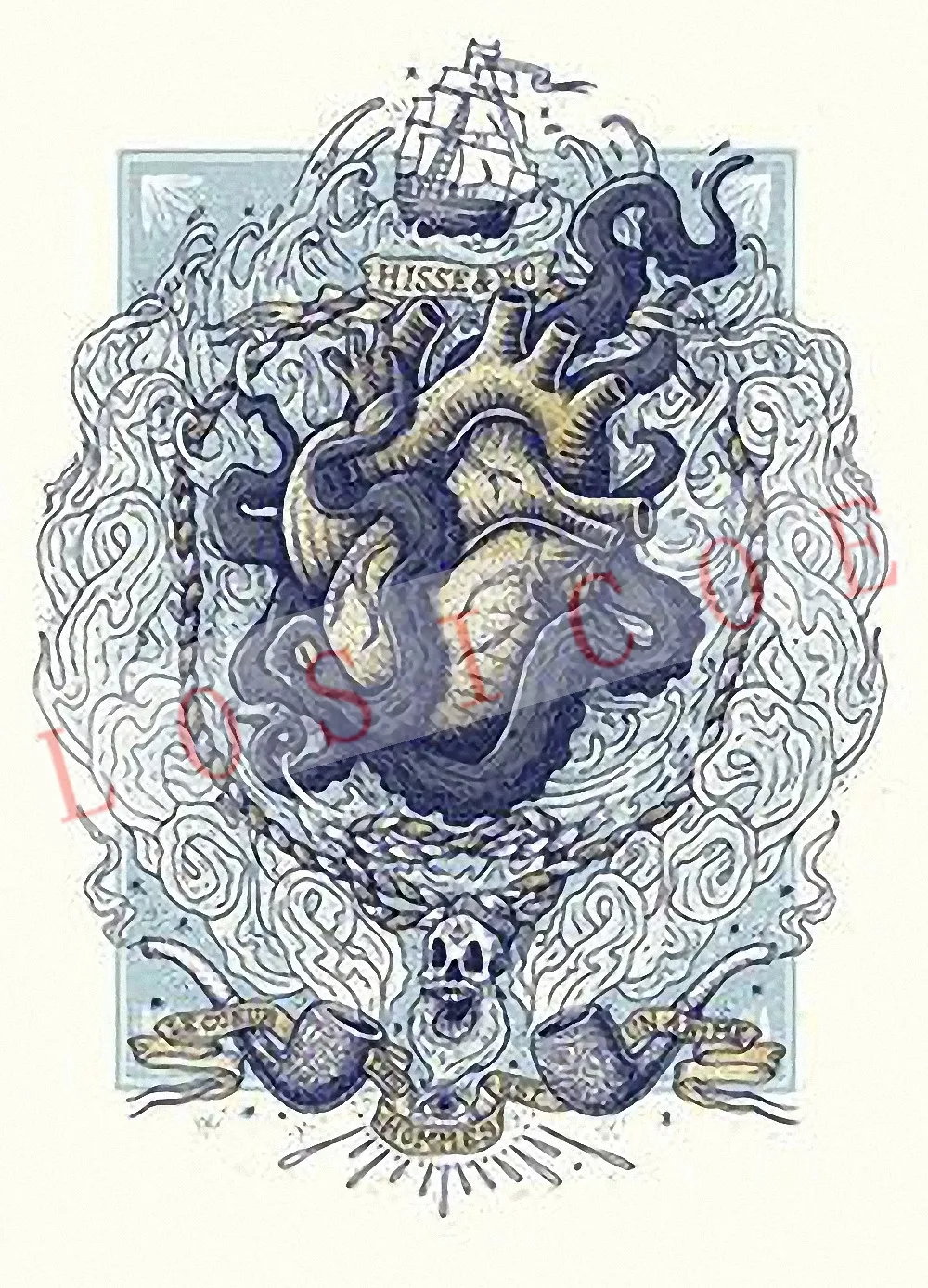 Винтажный HD постер из крафт бумаги для струйной печати дизайн татуировок