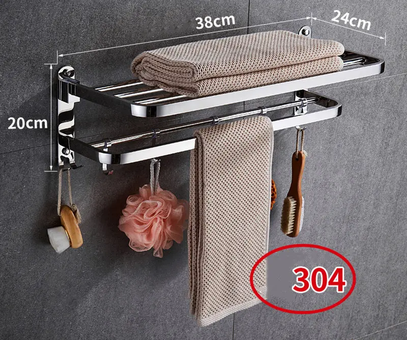 С двумя полками для ванной полотенцесушитель полка SUS304 из нержавеющей стали с