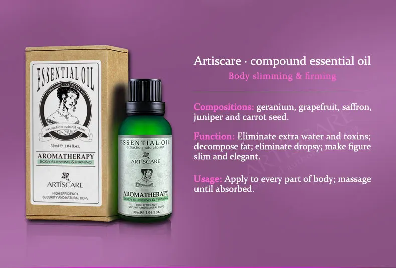 ARTISCARE для похудения и укрепления тела эфирное масло для похудения мощный эффект тонкие ноги Талия сжигание жира чистый натуральный красота натуральный