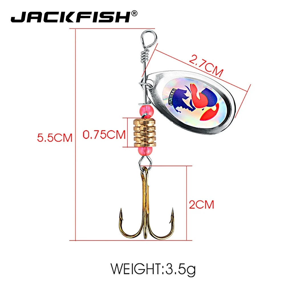 JACKFISH металлическая рыболовная приманка ложка жесткая Спиннер 3 5 г жесткие