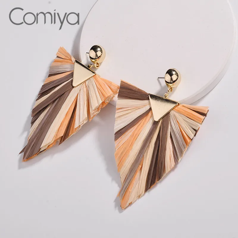 Comiya Boucle D'oreille Femme Модная хлопковая геометрическая форма с кисточками цинковый