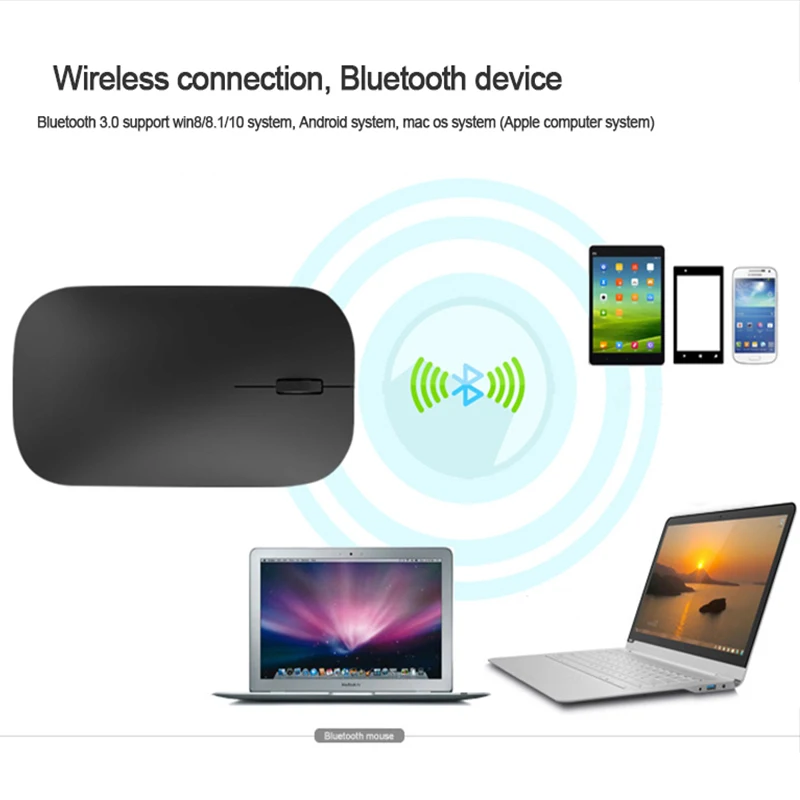 Беспроводная ультратонкая перезаряжаемая мышь Sovawin Bluetooth 3 0 эргономичная