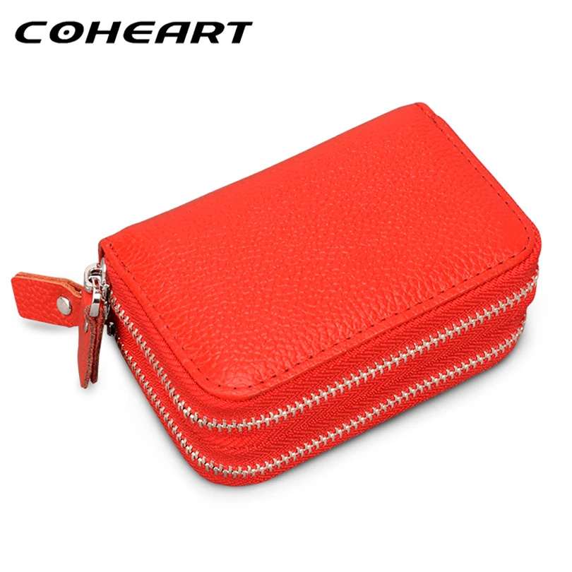 COHEART, натуральная кожа, кошелек для карт, женский,, настоящая воловья кожа, высокое качество, Женский кошелек, маленький кошелек для кредитных карт
