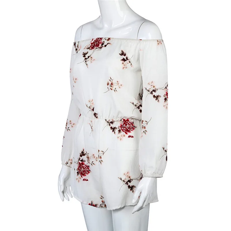 Женский богемный сексуальный комбинезон с открытыми плечами и поясом женский