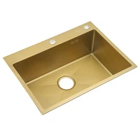 brushed gold single sink bowl 30 inch 9 gauge kitchen sink sus304 stainless steel kitchen towel undermount basket strainer