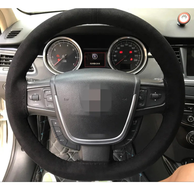 DIY ручной работы черная замша рулевого колеса автомобиля крышки для Volkswagen Golf 7 GTI гольф R MK7 VW Polo GT Scirocco