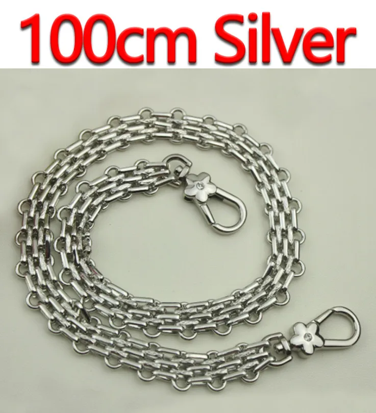 100cm Silver 16 мм Широкие ремни для сумок, ручки DIY 40 см-140 см золото, серебро, черный пистолет, бронза Замена металлической цепи плечевой ремень для сумок - Цвет: 100cm Silver