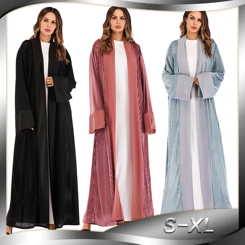 Большой размер Vestidos кафтан абайя Дубай Бангладеш бархатное Плиссированное Макси
