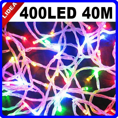 40 м 400 светодиодный для свадьбы дома и сада год Xmas с утолщённой меховой опушкой, Сказочная гирлянда светодиодный Рождество наружной отделки вечерние свет EMS C-34