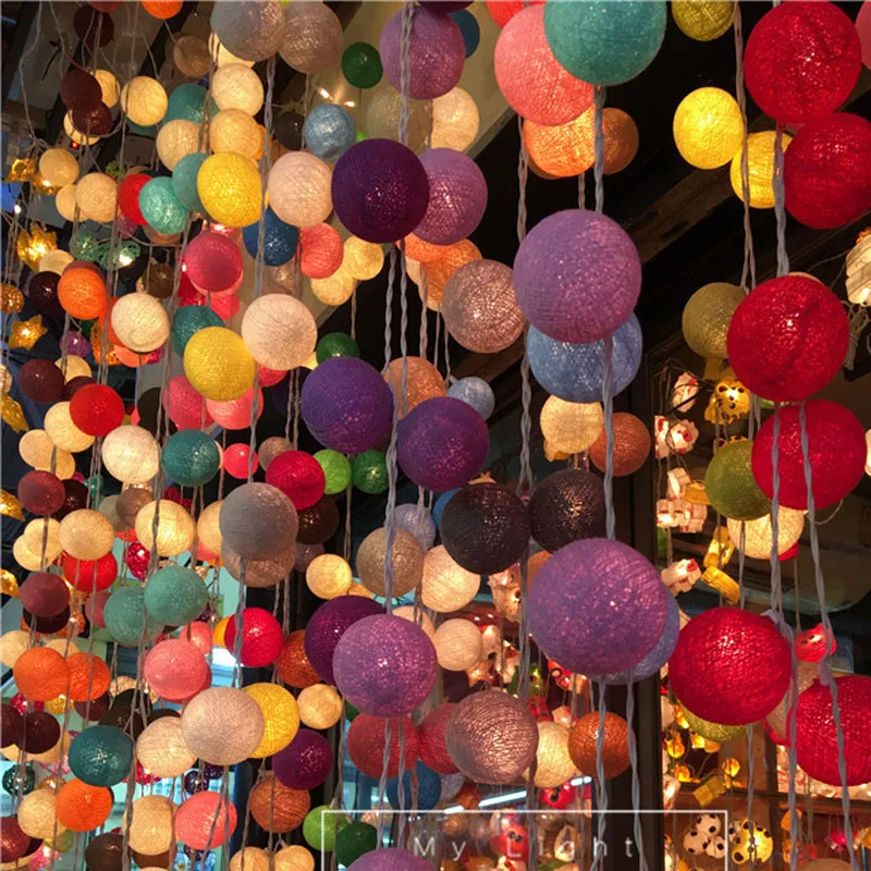 AC 35 ватные шары с подсветкой рождественские сказочные струнные светильники