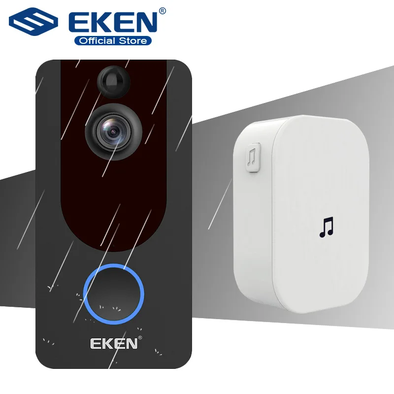 Eken V7 HD 1080P смарт WiFi видео дверной звонок камера визуальный домофон ночное видение IP дверной звонок беспроводная камера безопасности