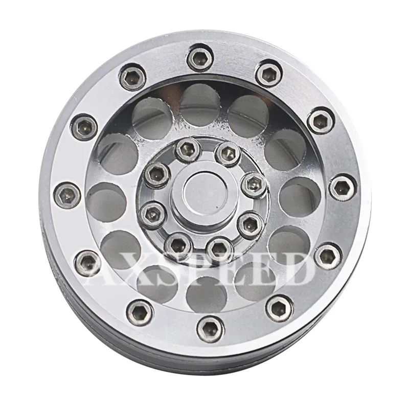 

4pcs RC 1:10 Wheel Beadlock Alloy 1.9'' Metal Rims Wheel Rock Wheel Crawler Hub For SCX10 AX-10 CC01 1/10 RC Truck Crawler