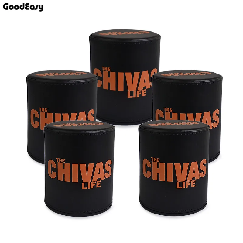 CHIVAS казино глушителя кожа Пластик фланель чашка для игры в кости внутри из